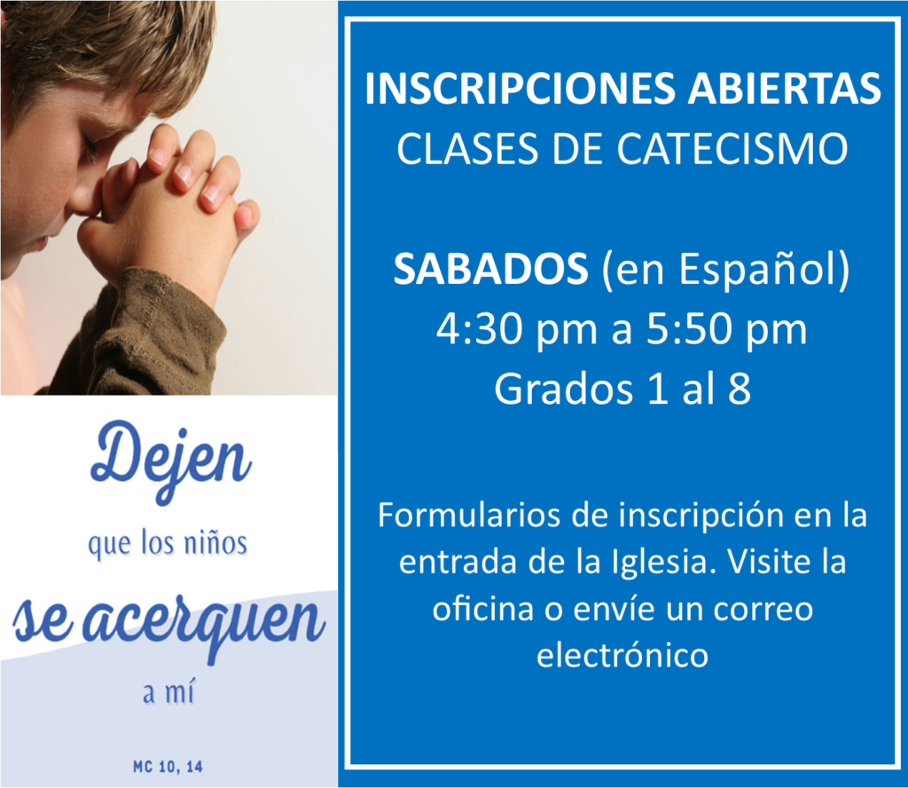 inscripciones abiertas clases de catecismo